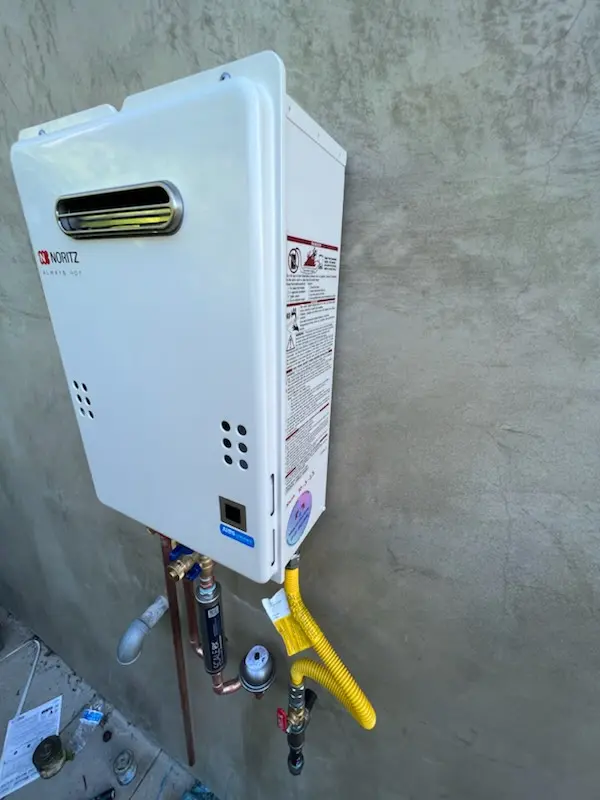 Tankless water heater installation for Penderwood homes
